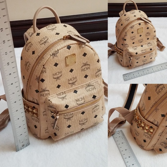 MCM Stark Side Stud Mini Backpack Beige main image 7